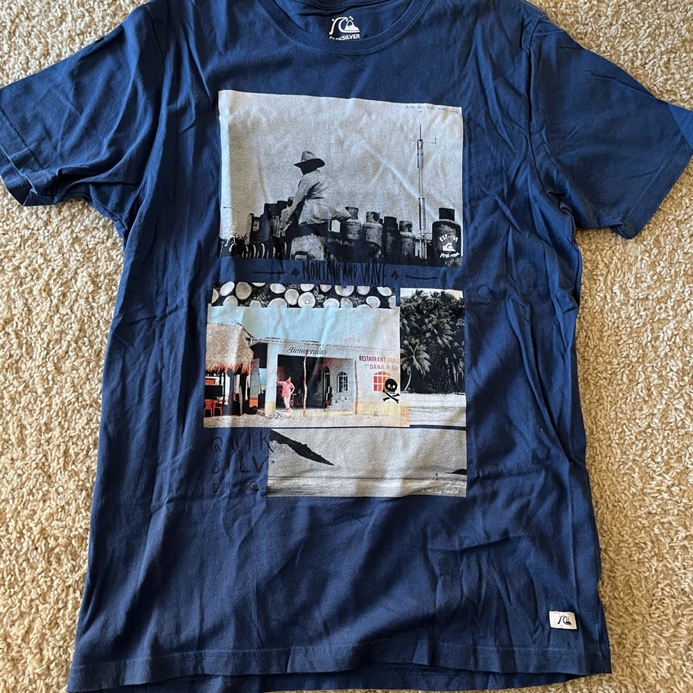 Navy Quiksilver Graphic T-Shirt